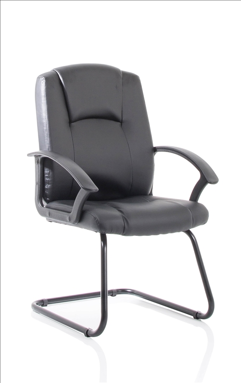 Bella Black Leather Meeting Chair