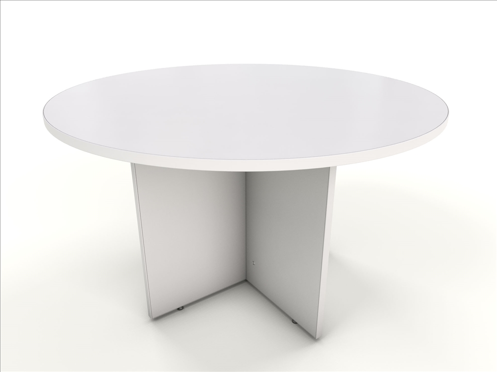 White Bench Circular Meeting Table