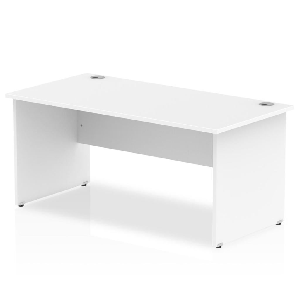 Impulse Straight Desk White Top Panel End Leg