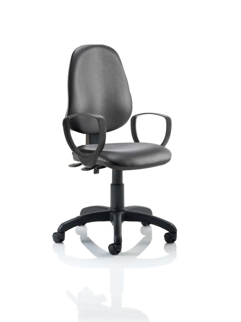 Eclipse Plus II Lever Task Leather Operator Chair With/Without Arms