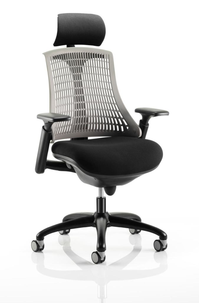 Flex Task Operator Chair with Black Fabric Seat with Arms With/Without Headrest