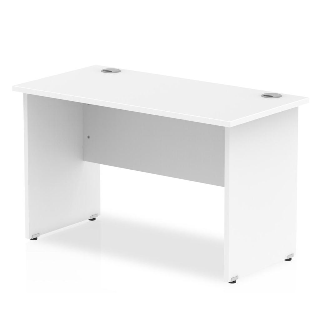 Impulse Straight Desk White Top Panel End Leg