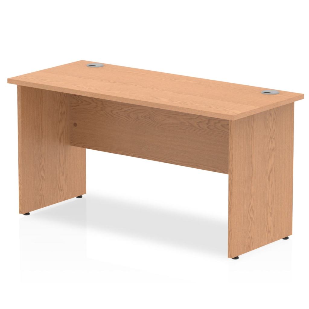 Impulse Straight Desk Oak Top Panel End Leg